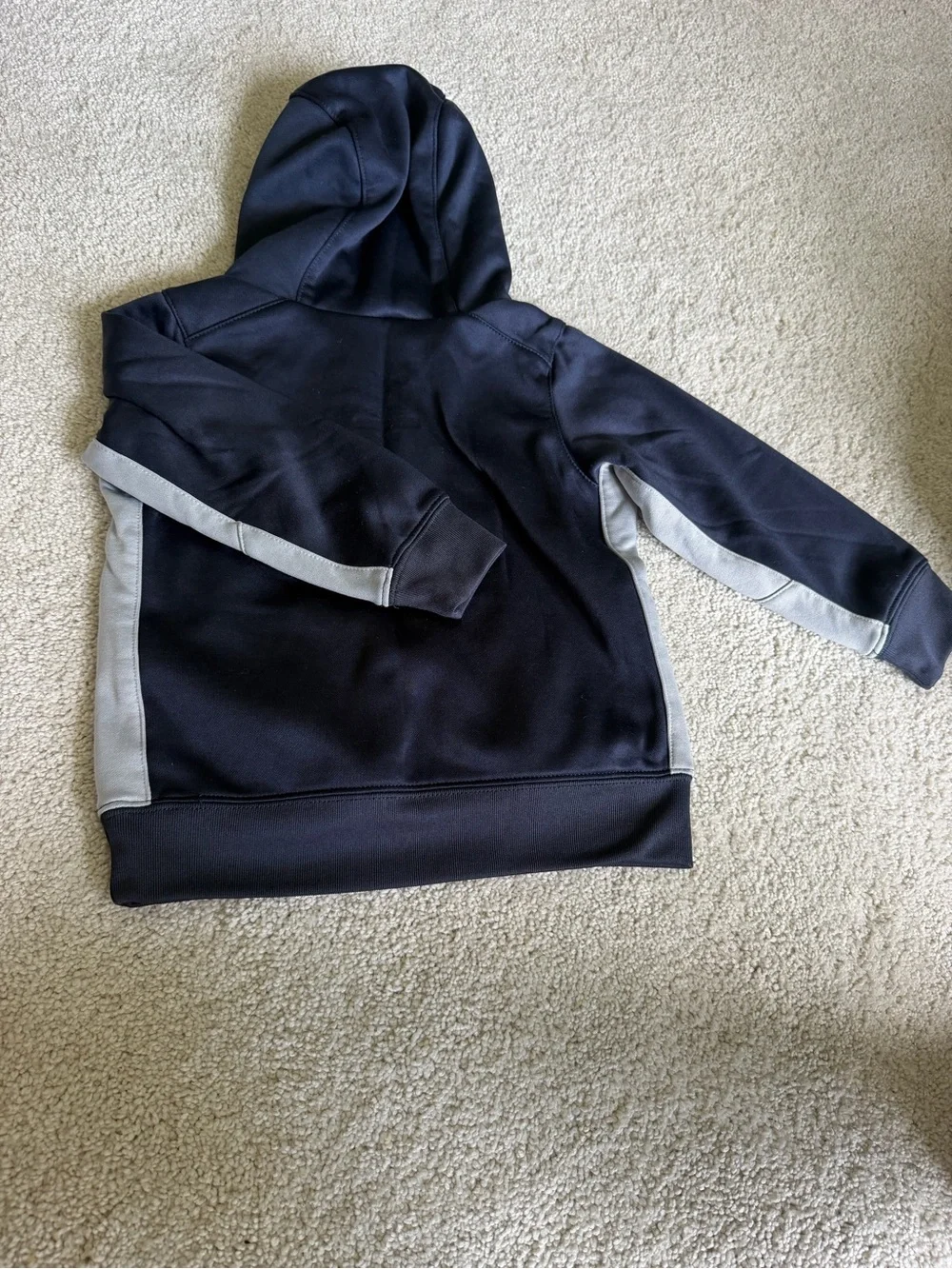 Nike Black Hoodie with Gray Accents and Camo Swoosh - Kids